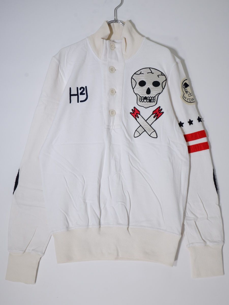 HYDROGEN/ハイドロゲン スカルワッペン プルオーバースウェットシャツ【S】【MTSA47724】