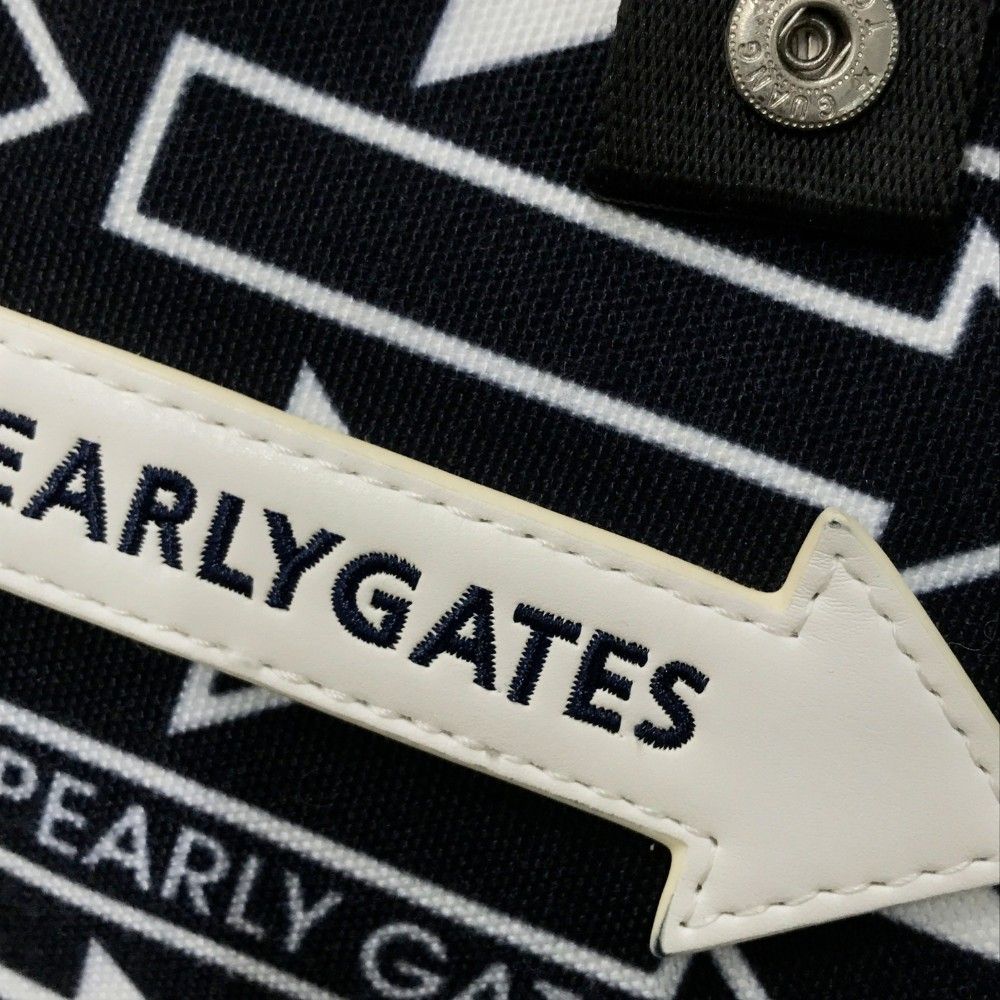 PEARLY GATES パーリーゲイツ　総柄　カートバッグ　ロゴ　ゴルフ　紺色 PEARLY GATES パーリーゲイツ カートバッグ ネイビー×白 ロゴ総