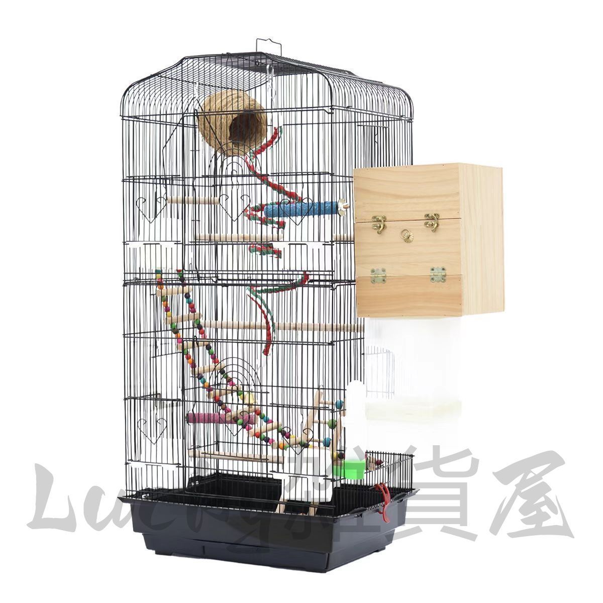 未使用　新品　鳥ケージ　大型　鳥ガゴ 新しい未使用 鳥 ケージ 7点セット 大型インコ用 鳥かご エサ