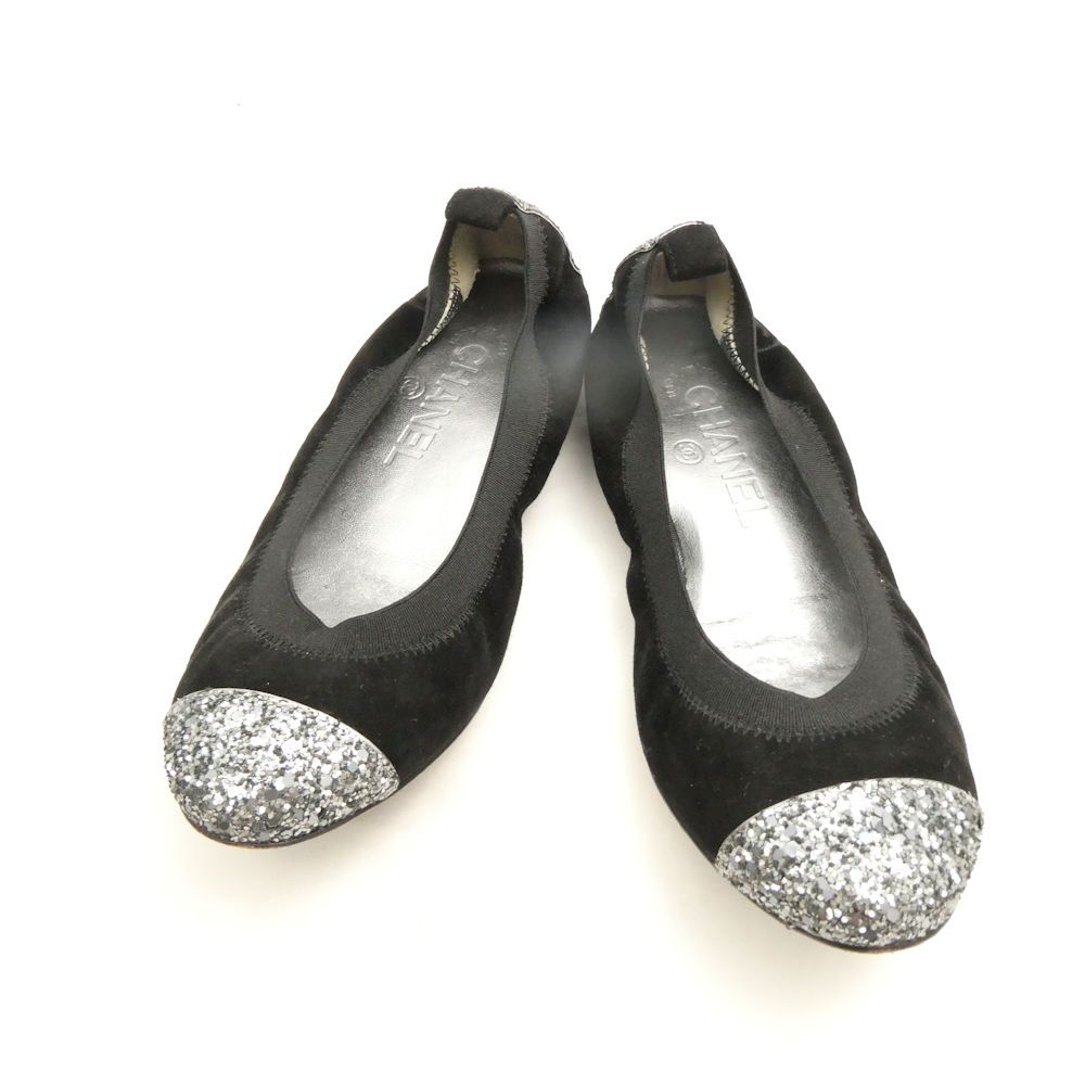 CHANEL シャネル 09A G26642Y52332 バレエシューズ 35.5 ラメ フラットシューズ レディース AY6896