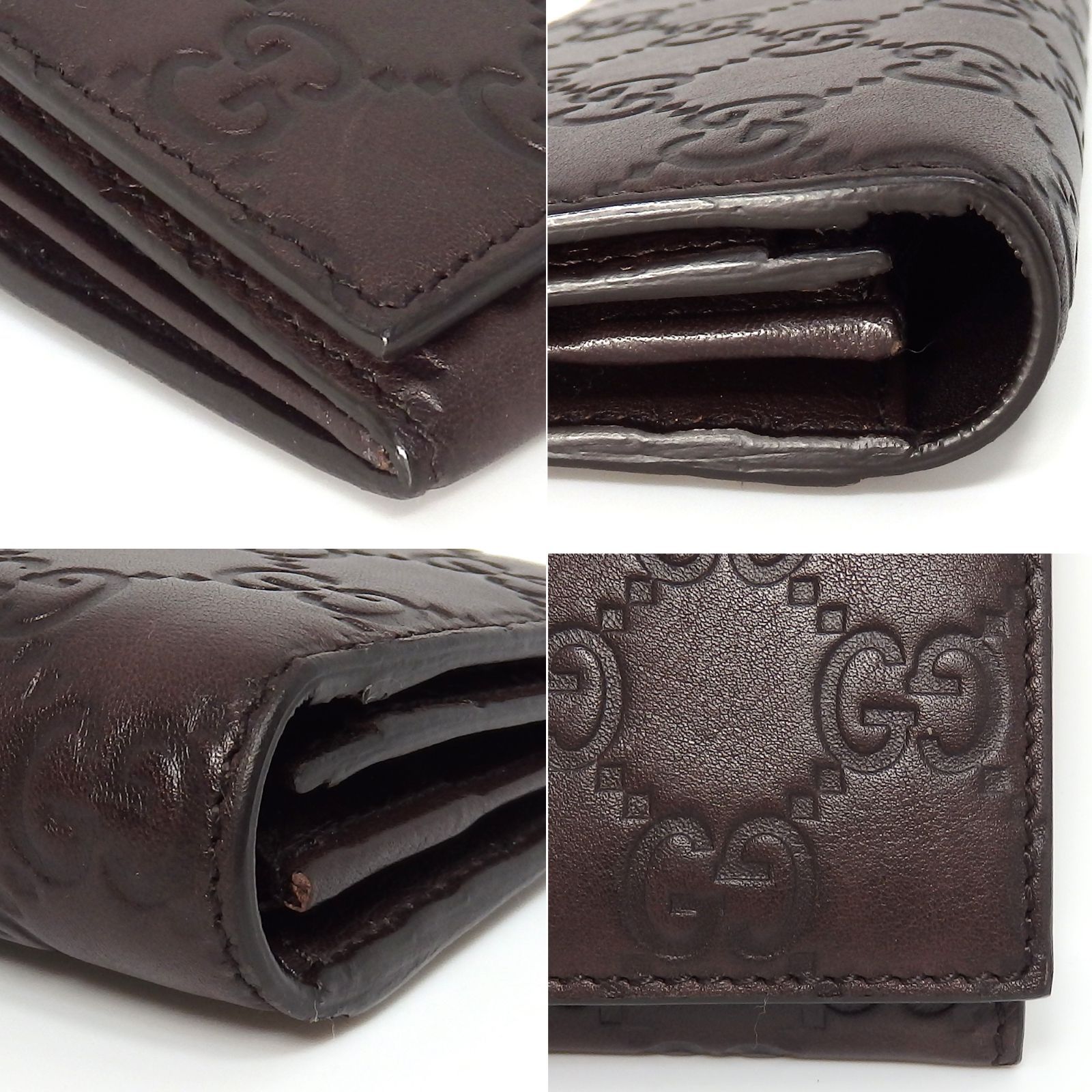 m♡出品 GUCCI】 グッチ グッチシマ レザー 二つ折り 長財布 233154 AOVIR