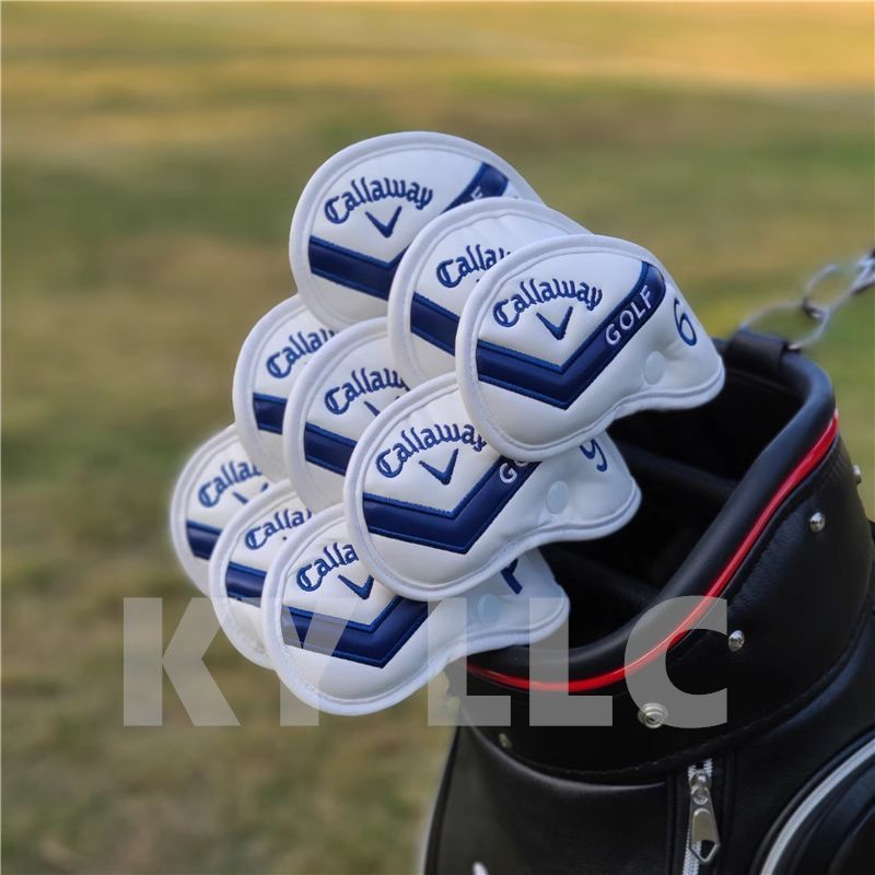 【新品】Callaway ゴルフクラブカバー アイアンセット ゴルフヘッド保護カバー ホワィト 9点セット