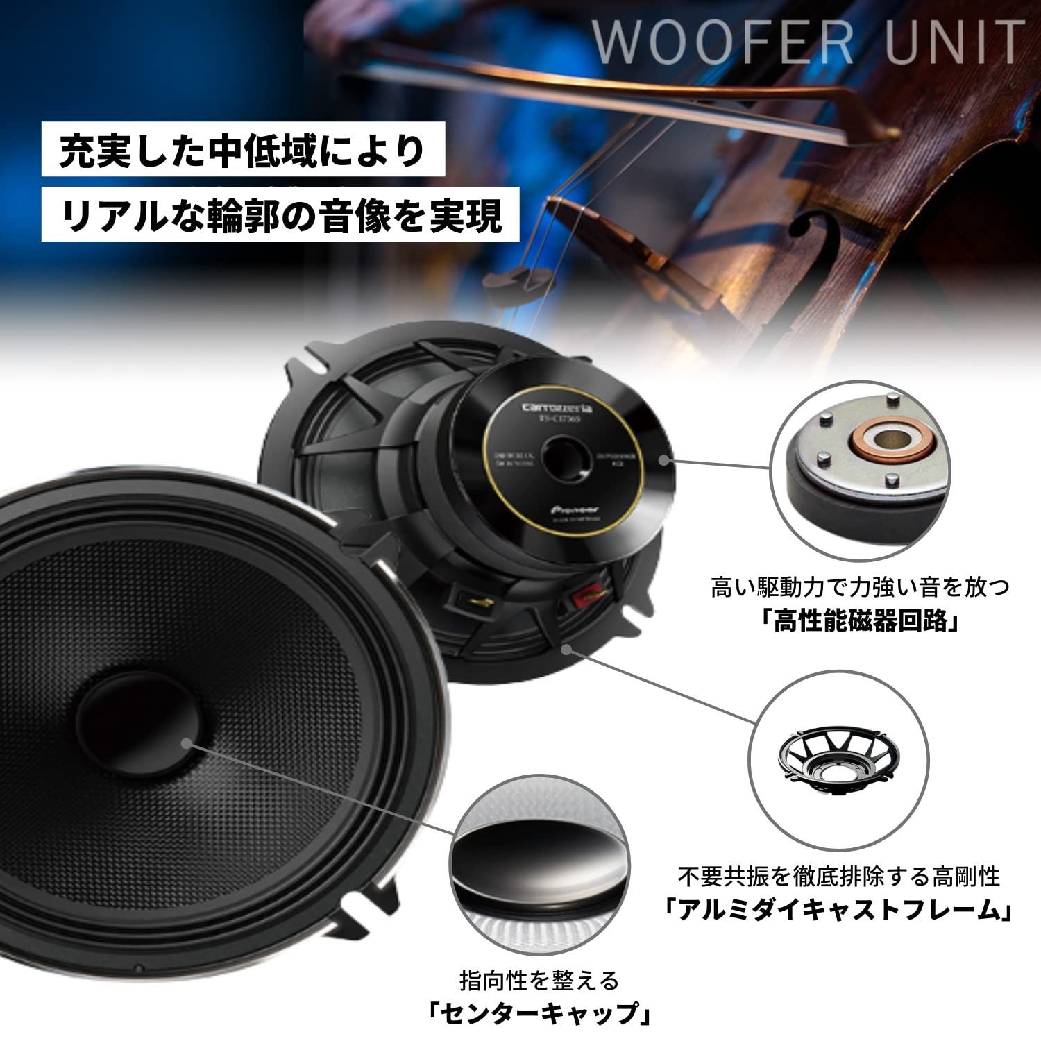 Pioneer パイオニア スピーカー TS-C1730S-2 17cm カスタムフィットスピーカー セパレート2ウェイ ハイレゾ対応 カロッツェリア  - メルカリ