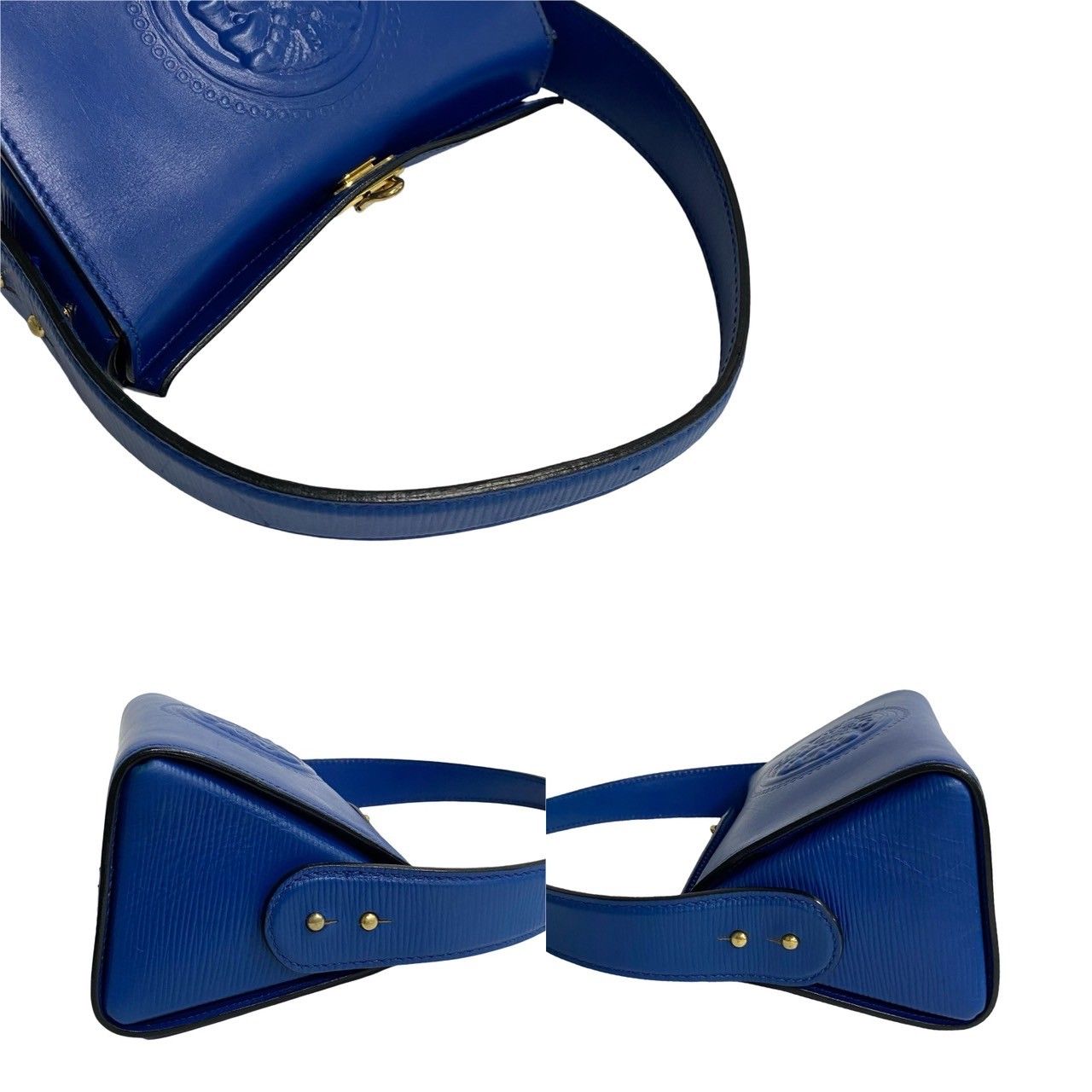 極 美品 FENDI フェンディ ギリシャモチーフ ターンロック 金具 レザー  