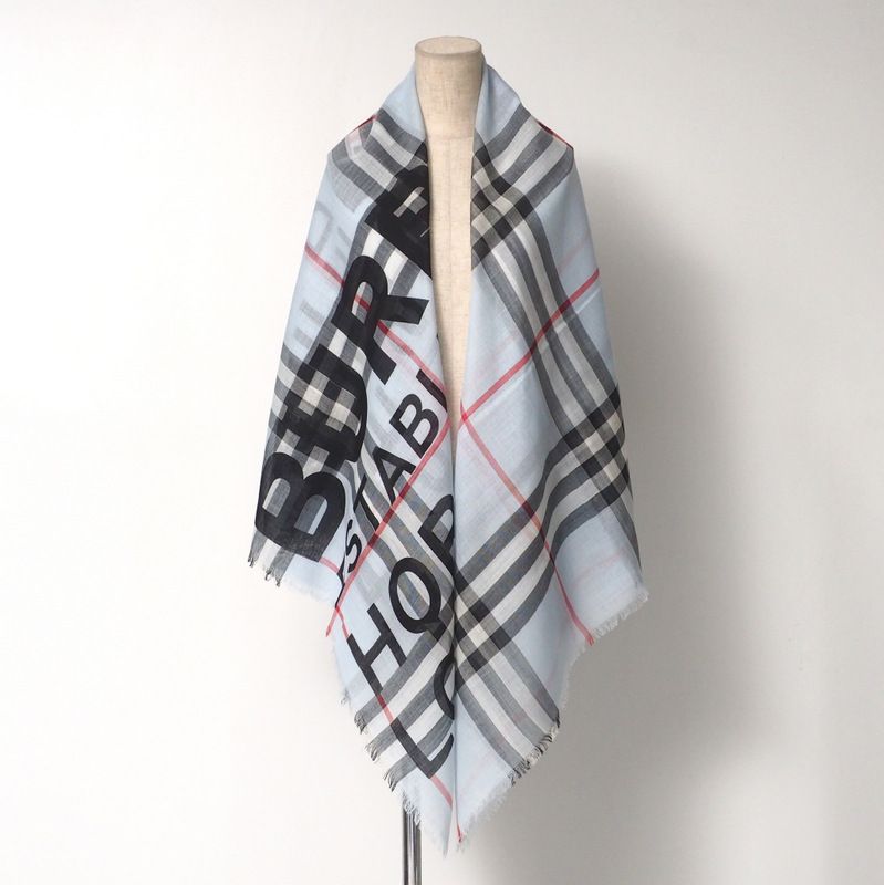 BURBERRY バーバリー ショール サイズ140cm×140cm チェック ロゴ 大判