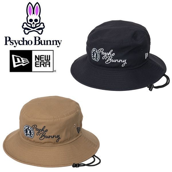 サイコバニー　ゴルフハット　ユニセックス GOLF]ベーシックロゴ ドビー バケットハット｜Psycho Bunny