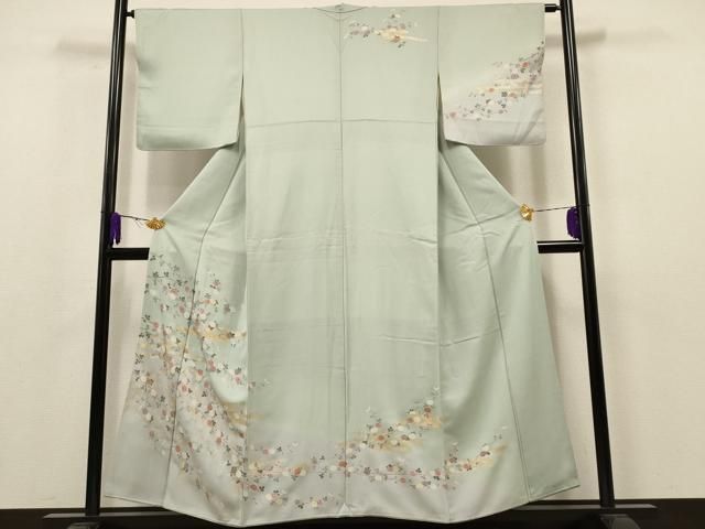 平和屋着物■訪問着　駒刺繍　冊子エ霞花文　金銀彩　逸品　未使用　BAAJ7320pk 平和屋着物□訪問着 駒刺繍 エ霞雲取り天井花文 金彩