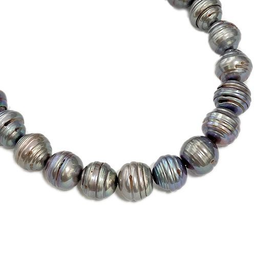 本真珠 メンズパール ネックレス チェーンミックス 約9～10.5mm 50cm