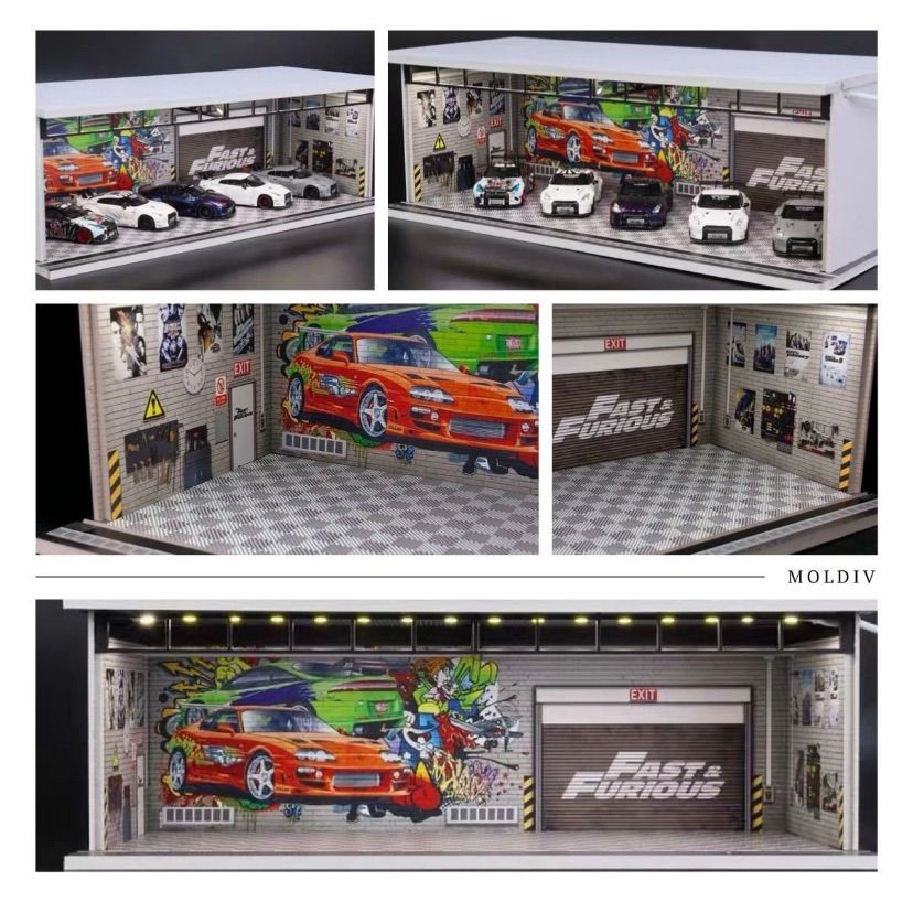 新品未使用　 駐車場　6台収納　ジオラマ　ガレージ　1/64 トミカサイズ　レア　JDM イニシャル