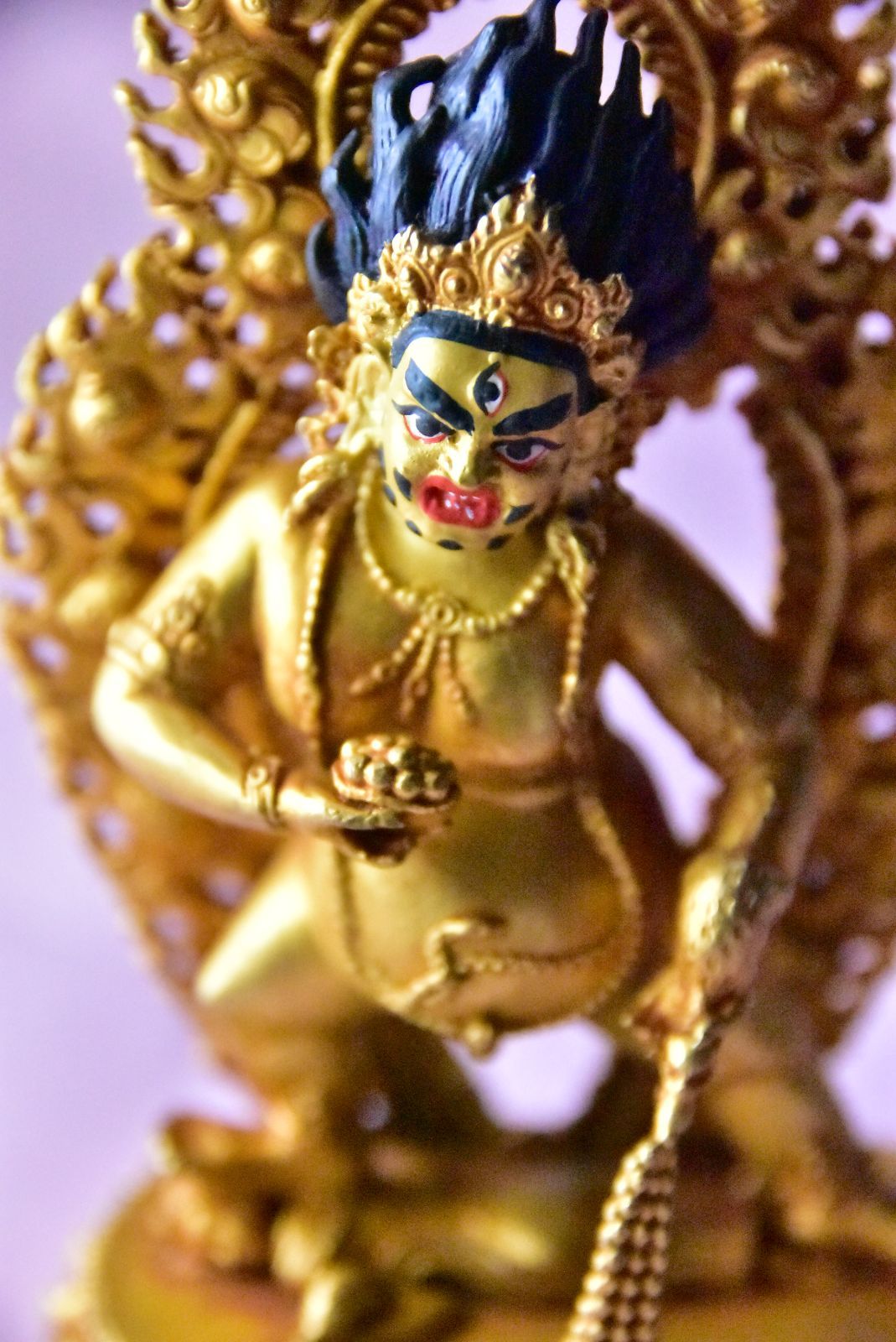 ジャンバラ 宝蔵神 銅製金箔鍍金彩色 ネパールパタン製 仏像 prk020