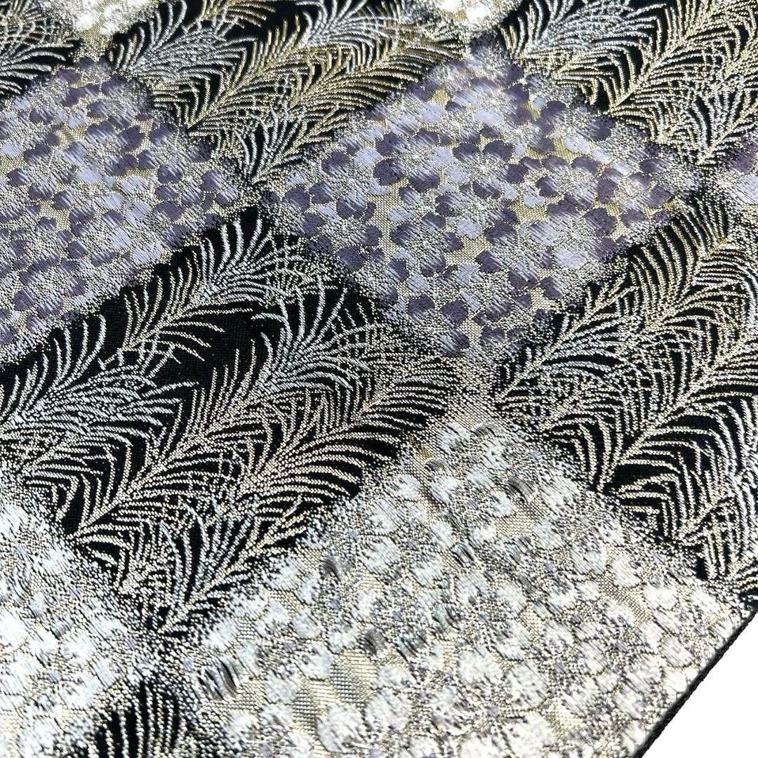 未着用 市松模様 桜花 大王松 金糸 銀糸 袋帯 着物 035a p 【公式通販】