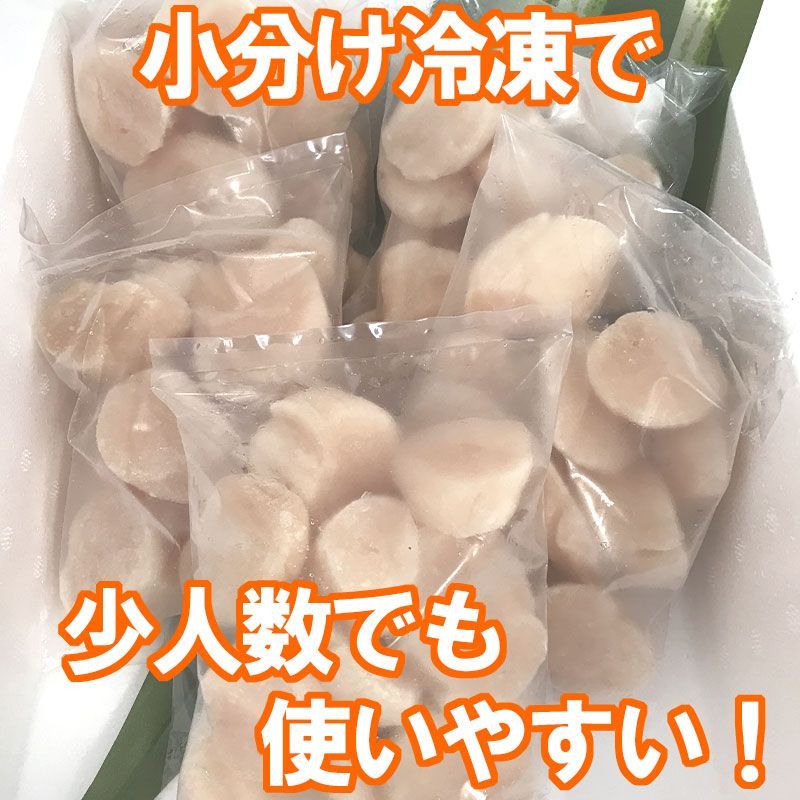 【訳あり品】北海道産ホタテ貝柱 計約750g 割れ欠けA品フレーク 小分け 冷凍-4