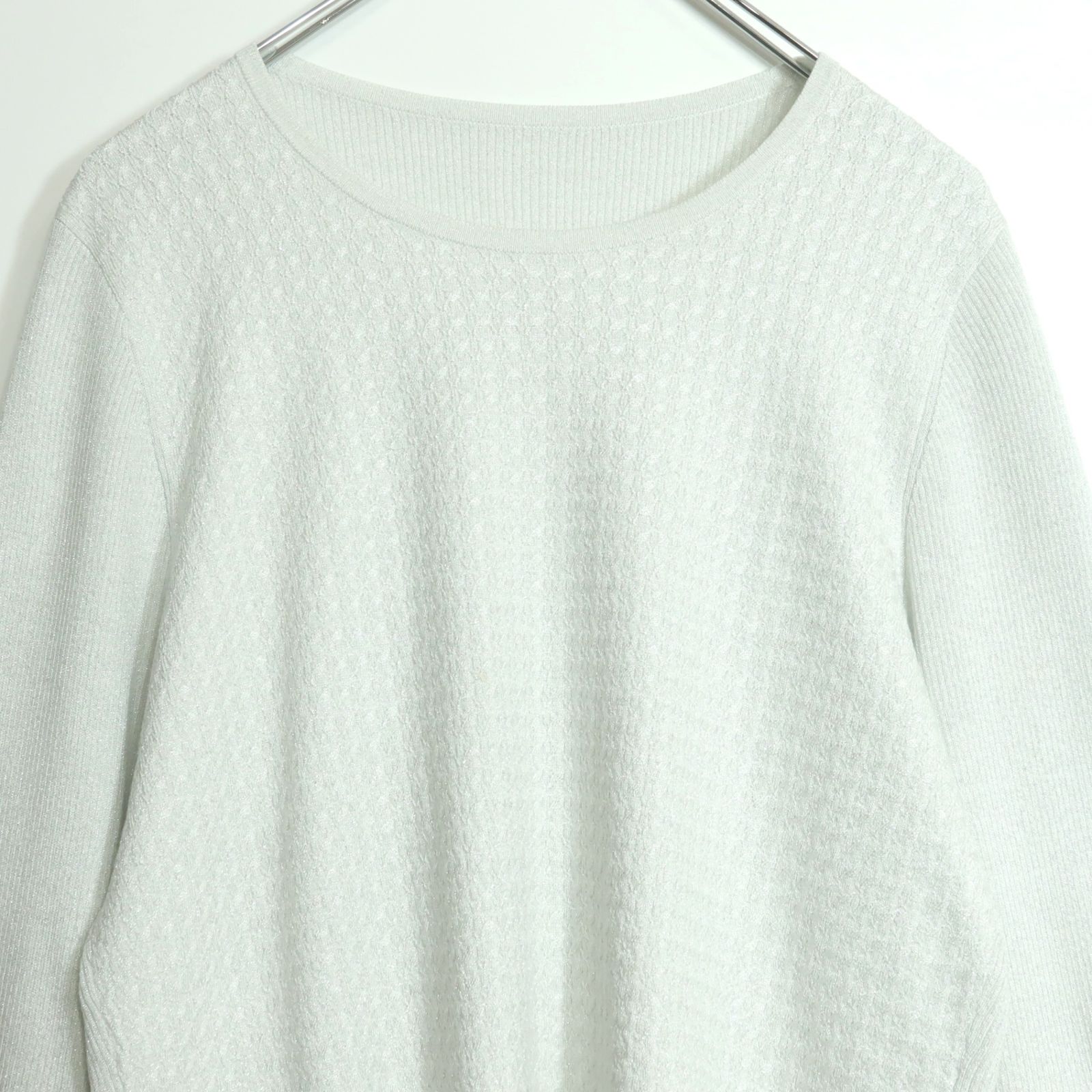 レリアン☆大人フェミニン♪ラメ入りニット 七分袖 大きいサイズ13＋