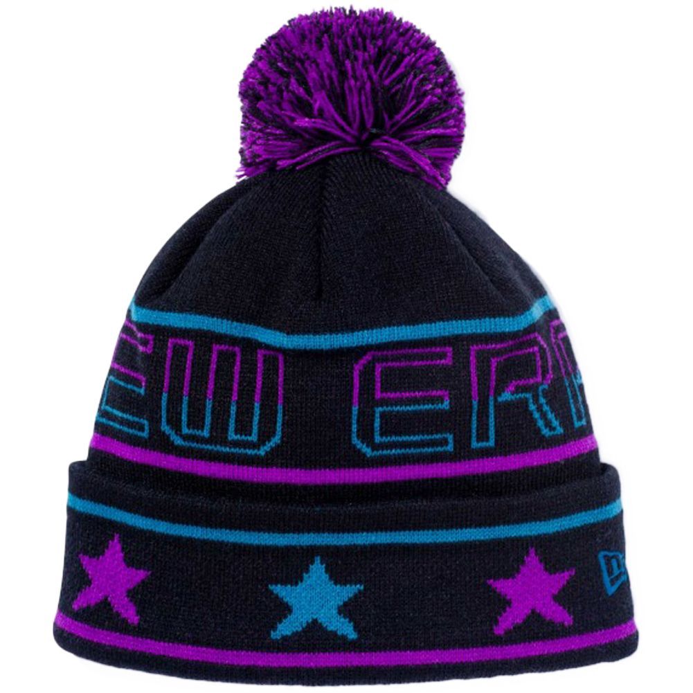 ニューエラ ポンポンニット スターライン ブラック グレープ シャークティール パーペチュアルティール New Era Pom-Pon Knit Star Line Black Grape Shark Teal Perpetual Teal
