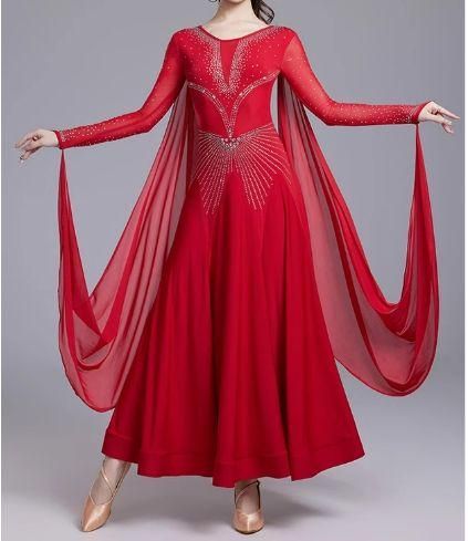 新作 オーダーメイド 社交ダンス衣装 スタンダードドレス ラテンドレス