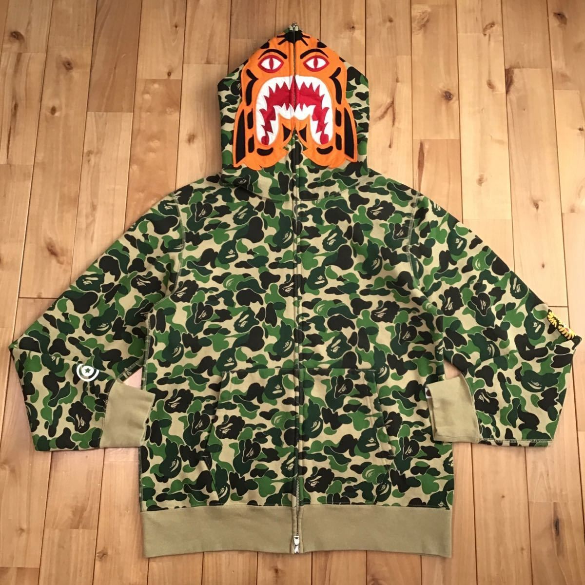 ☆XL☆ ABC camo green タイガー パーカー tiger full zip hoodie a