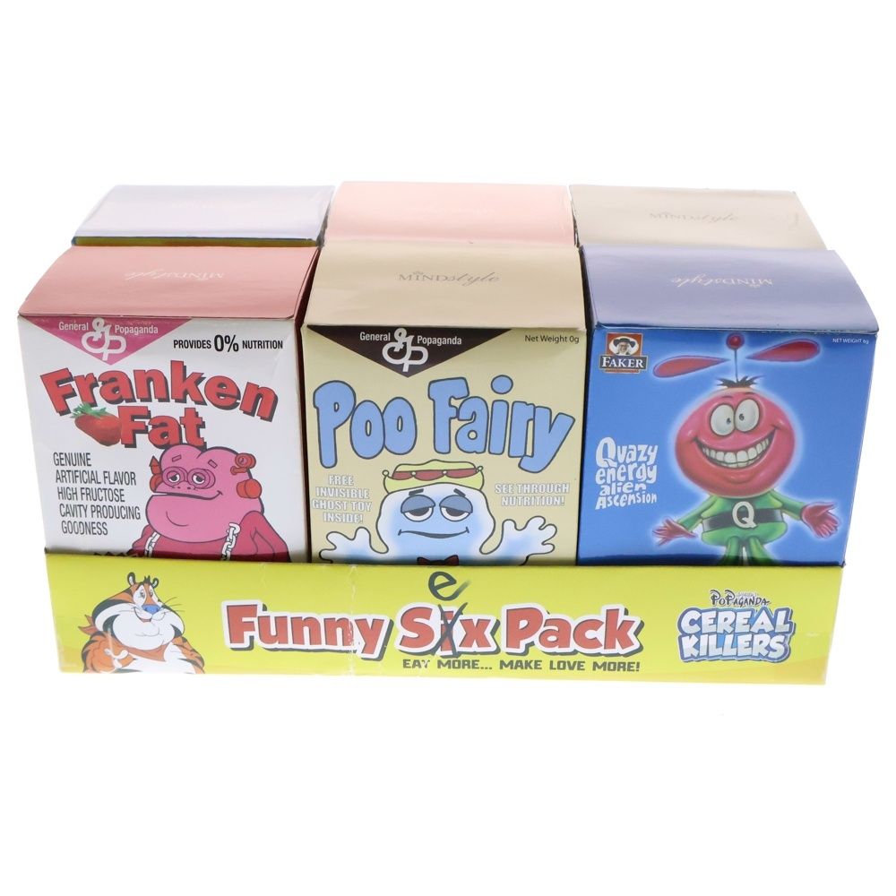 Ron English ロン・イングリッシュ × POPAGANDA Cereal Killers Black Light Magic Funny Six Pack Set ポップアガンダ 6個セットフィギュア popaganda x ron english 3.5 inch cereal killers black light