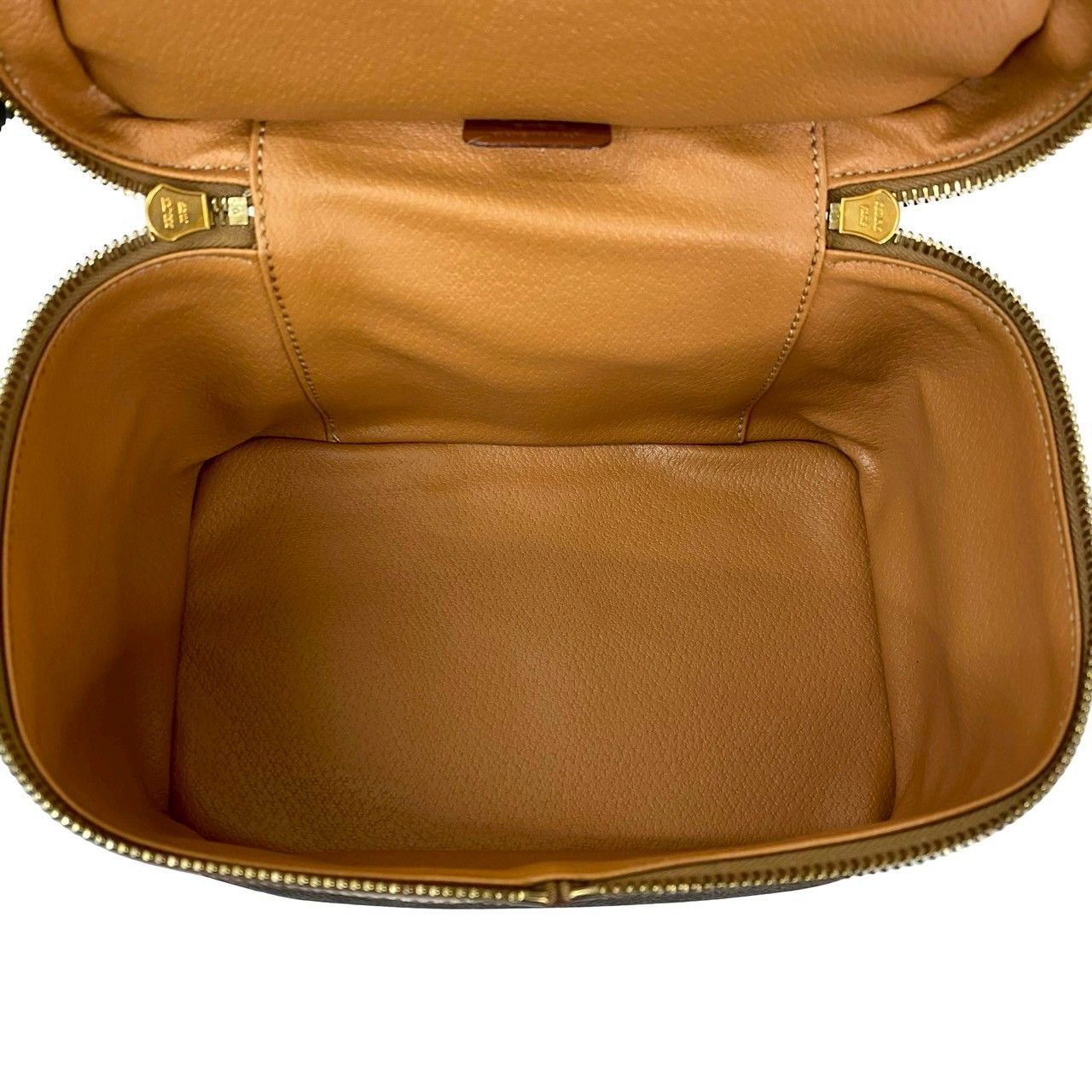 情報が満載。 CELINE セリーヌ ヴィンテージ マカダム ブラゾン トリオンフ 柄 レザー ハンドバッグ バニティバッグ ブラウン 茶 30853