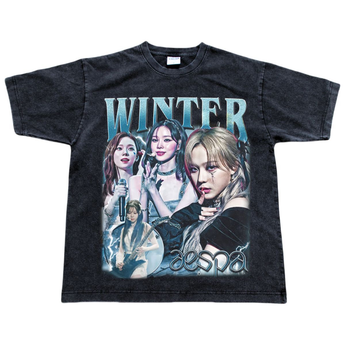 aespa Winter Tシャツ ヴィンテージ加工 エスパ aespa ウィンター winter ヴィンテージ加工 コットン