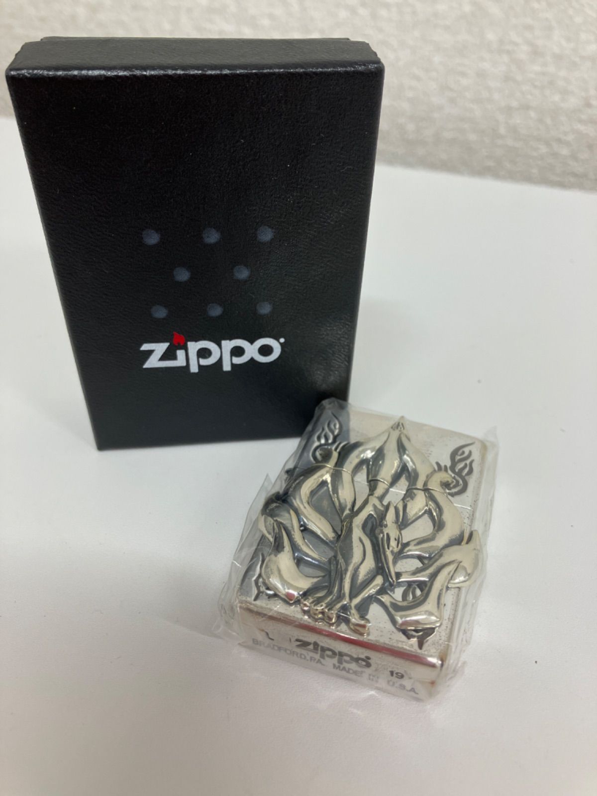 未使用】ZIPPO 九尾の狐 ３面メタル シルバー ジッポー ライター - メルカリ