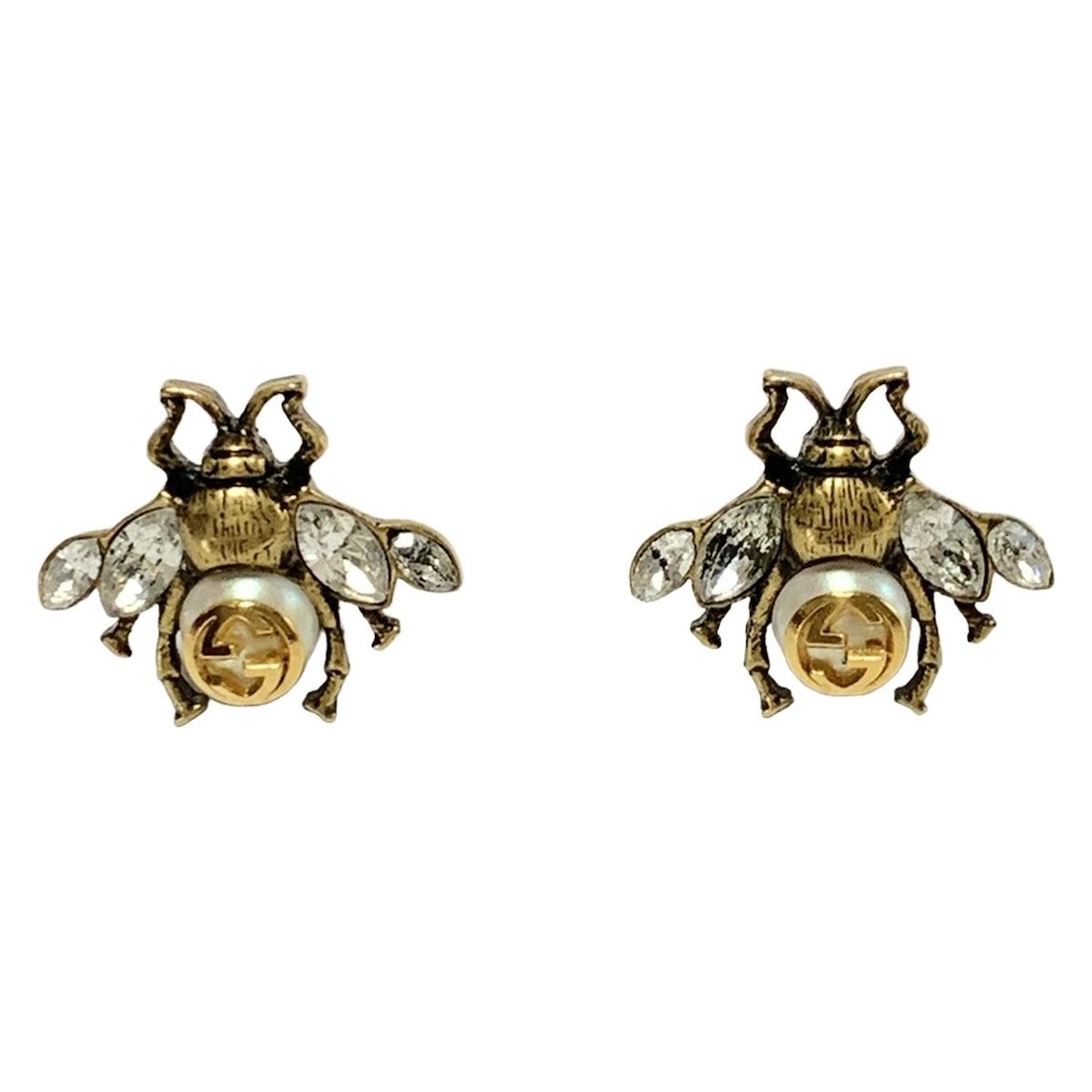 極美品 GUCCI ゴールド Bee シングル ピアス アメリカン パール 楽天市場】グッチ GUCCI ピアス Bee ハチ メタル/フェイクパール