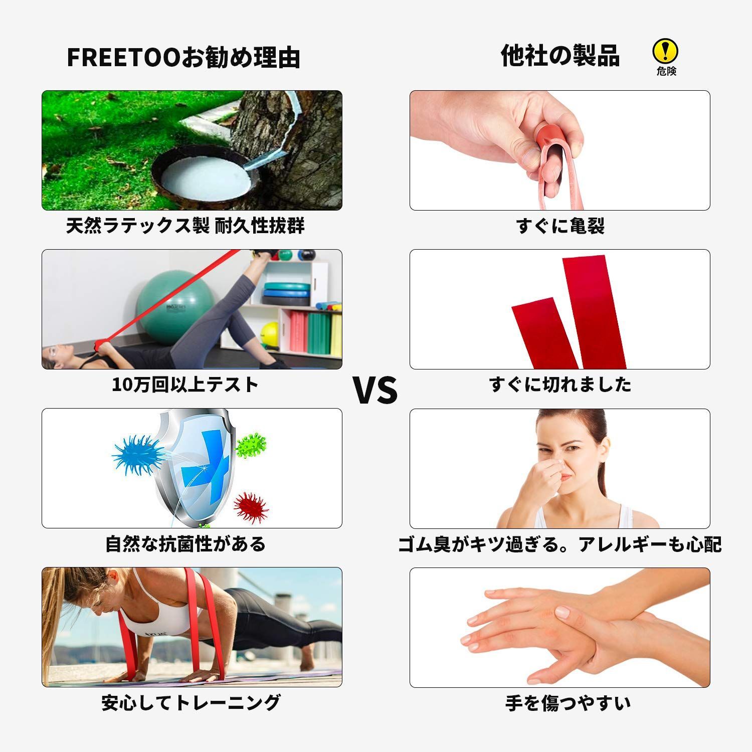 新品 FREETOO フィットネスチューブ エクササイズバンド【最新強化版】 トレーニングチューブ 天然ゴム 肉体改造 機器 男女兼用  筋力トレーニング リンフティグ筋肉 レッド - メルカリ