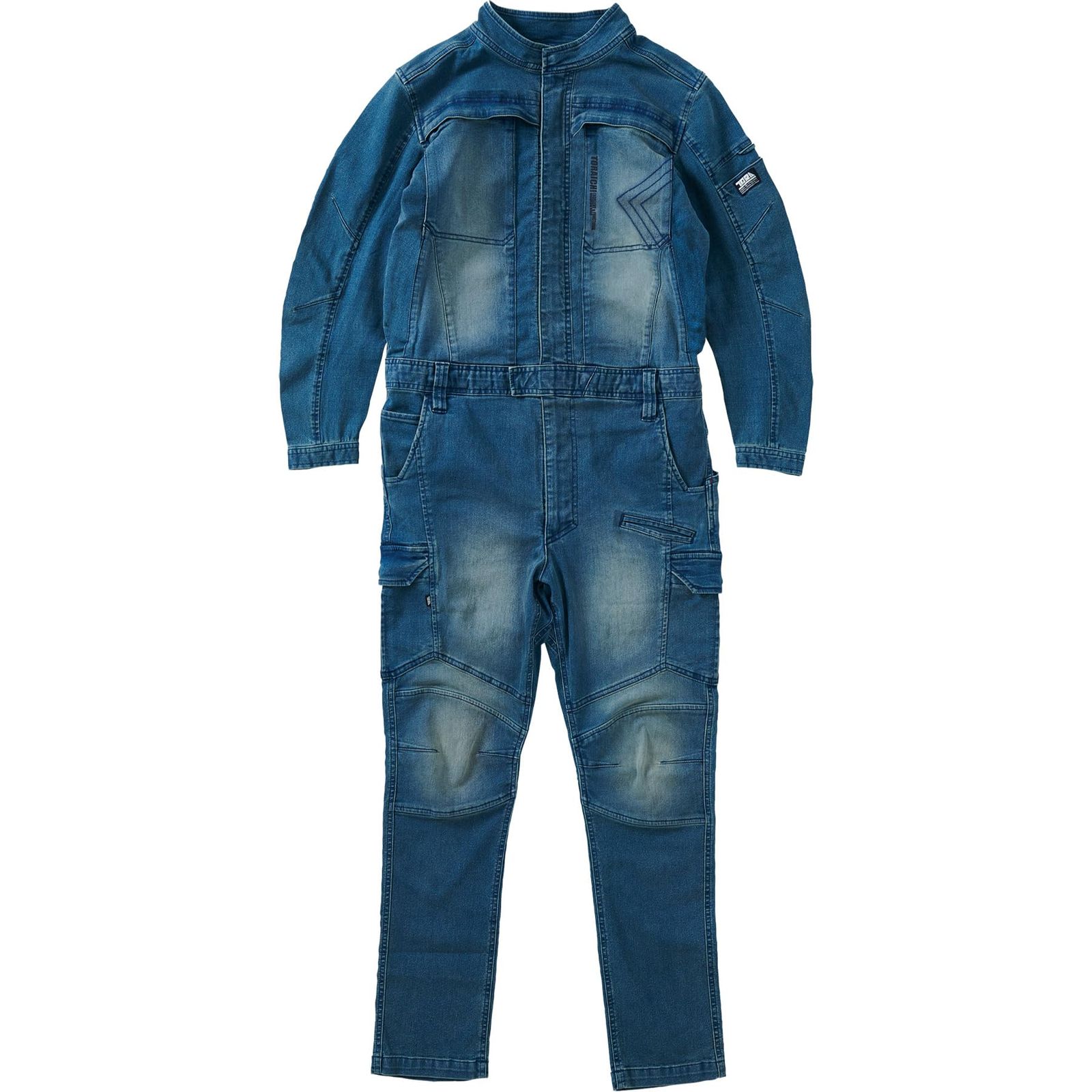 作業着 作業服 乗馬ズボン風 春夏 8890-501 デニム オールシーズン デニムツナギ ツナギ 寅壱 メンズ 127-8890-501 武蔵野ユニフォーム