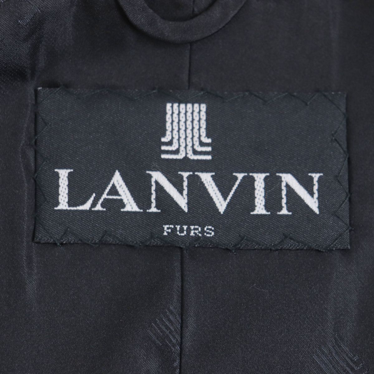 極美品▽LANVIN ランバン MINK ミンク 裏地ロゴ柄 本毛皮コート