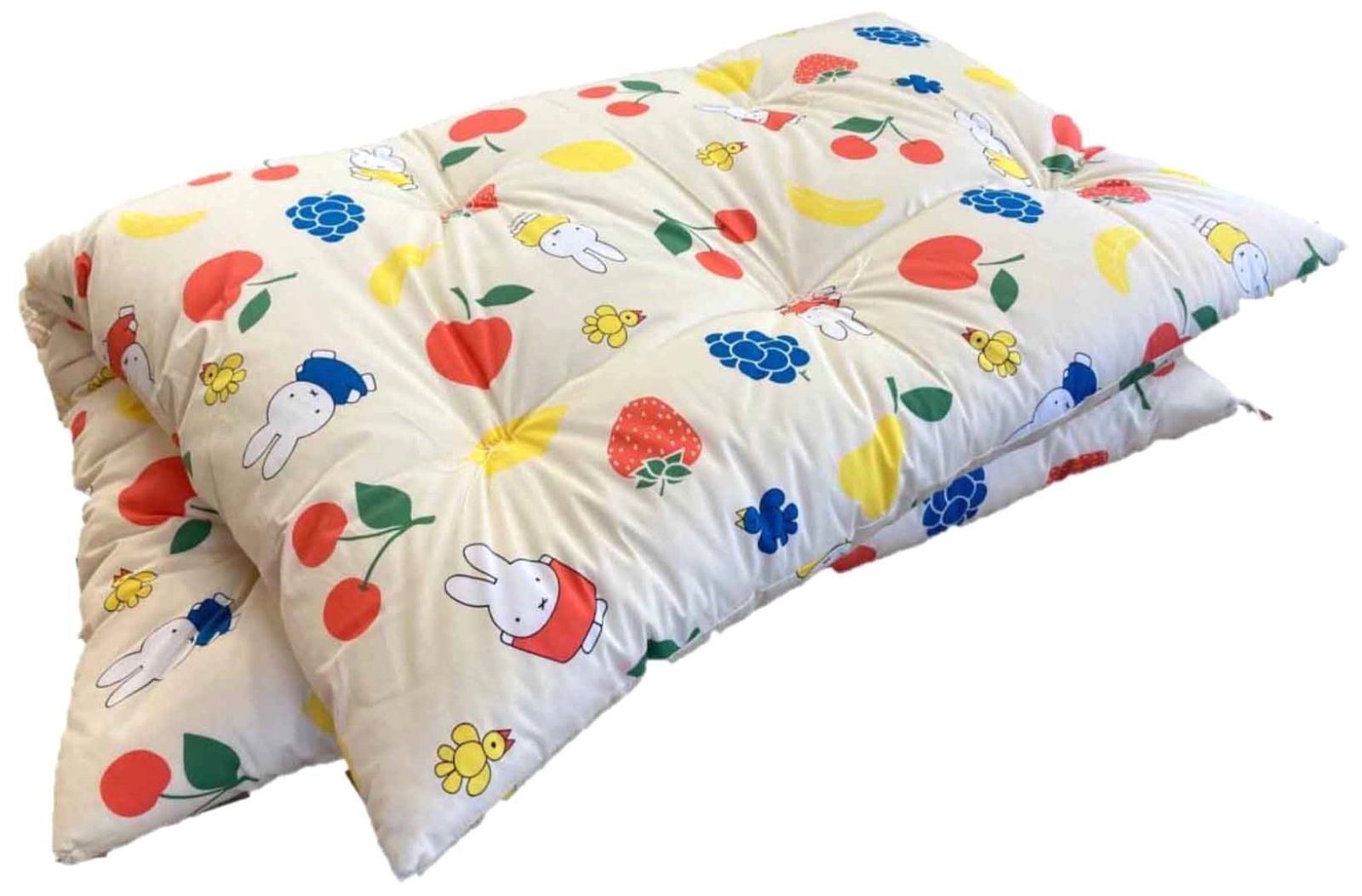 ベビー綿布団カバーセット お昼寝 里帰り 綿敷布団 90cm×135cm ＊ミッフィーフルーツ＊