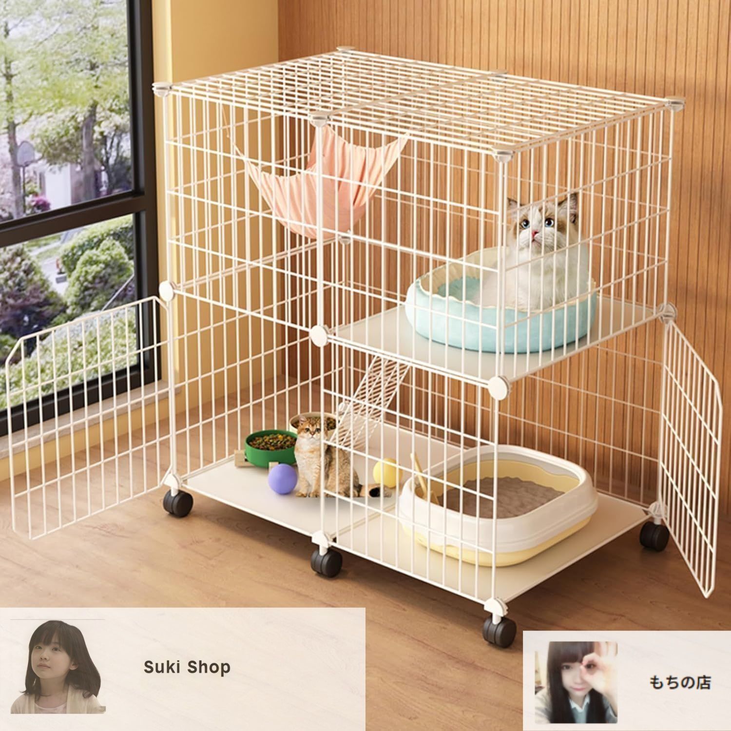 猫のケージ(未使用) 新しい未使用猫 ケージ 2段 キャットケージ ゲージゲージ 猫