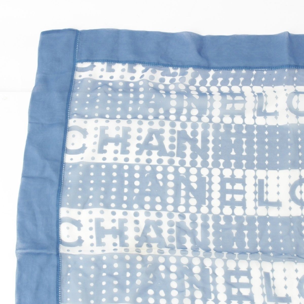 モ*ん様 シャネル　CHANEL ロゴ入りブルー系スカーフ(未使用、実家保管品) 楽天市場】シャネル CHANEL ツイリー スカーフ 衣料品 シルク