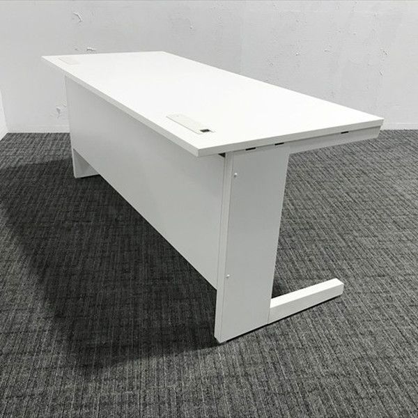 平デスク オフィスデスク デュエナ Sタイプ 引出し付 イナバ ホワイト