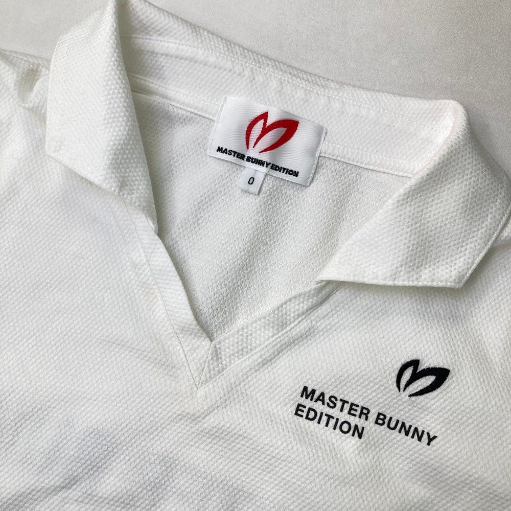 サイズ：0 MASTER BUNNY EDITION マスターバニーエディション 2023年モデル 襟付き 半袖Tシャツ  ホワイト系 [240101298314] ゴルフウェア レディース ストスト MASTER BUNNY EDITION 【新品】MASTER マスターバニー