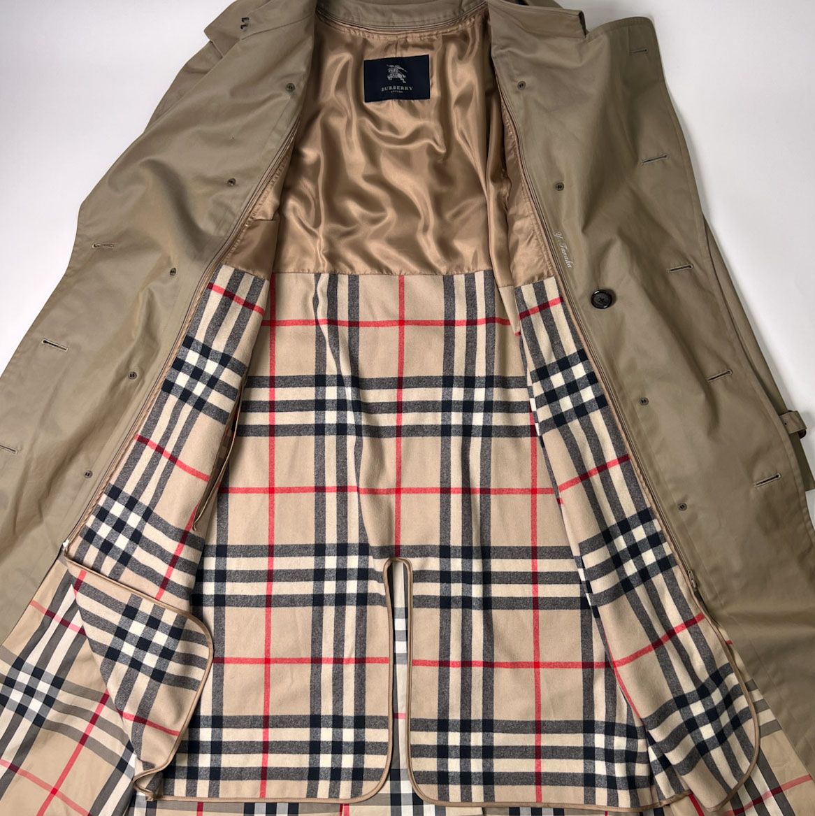 BURBERRY LONDON バーバリー 裏チェック トレンチコート ウール