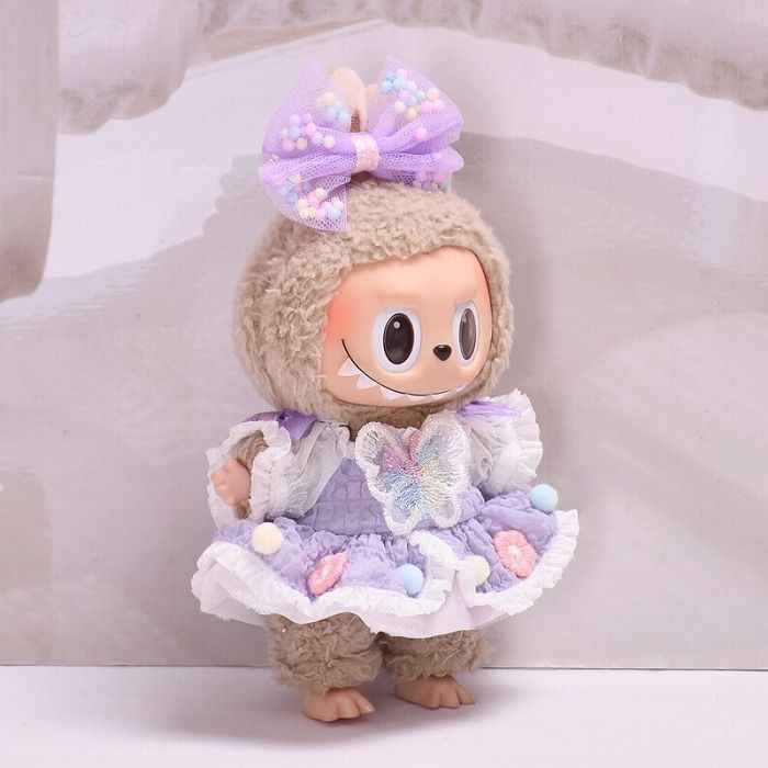 LABUBU 服 ラブブ 服 ワンピース スカート ぽんぽんリボン 蝶