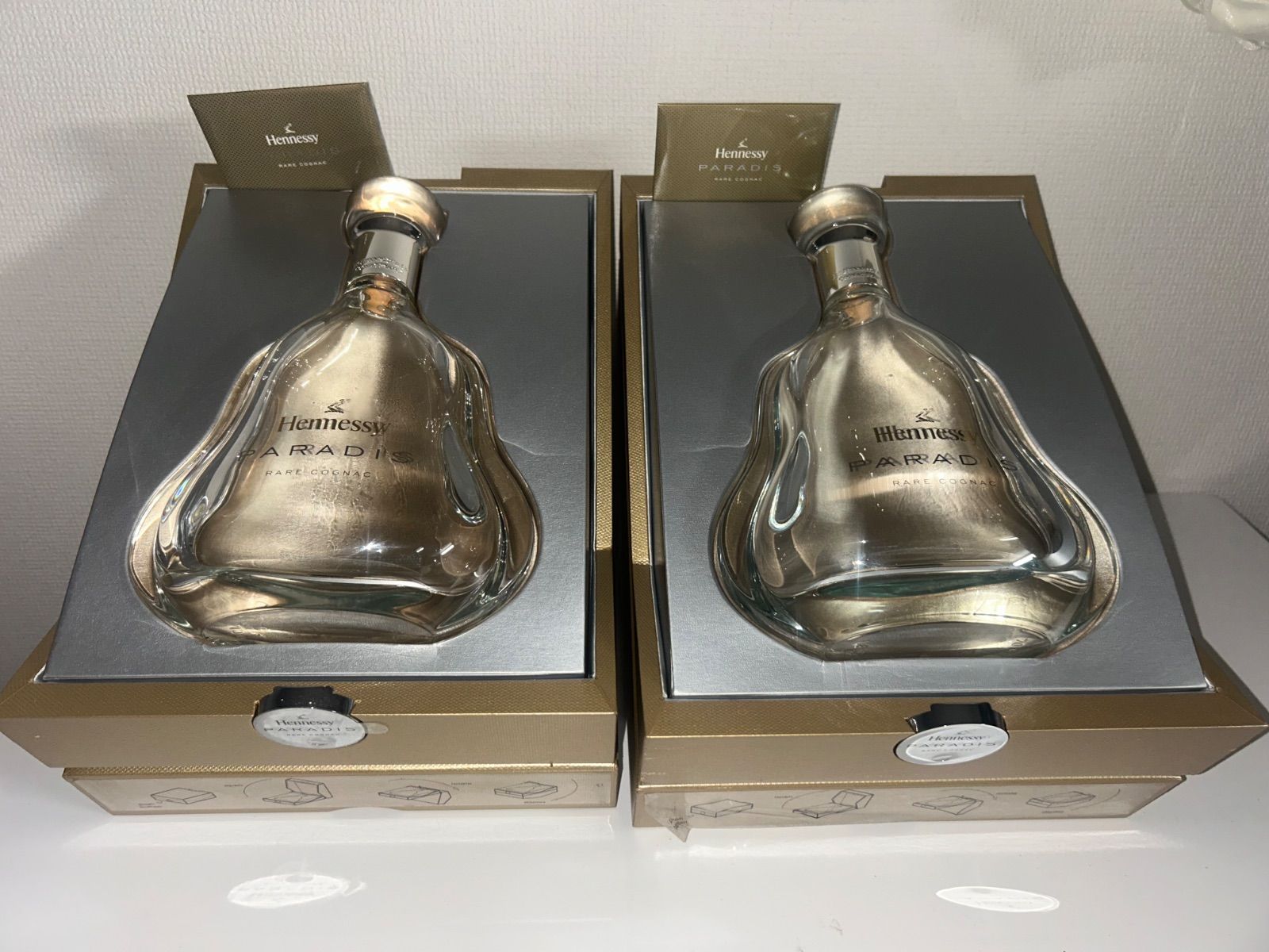 ブランデー Hennessy PARADIS ヘネシーパラディ 空瓶 2本セット き ヘネシー クリスタル
