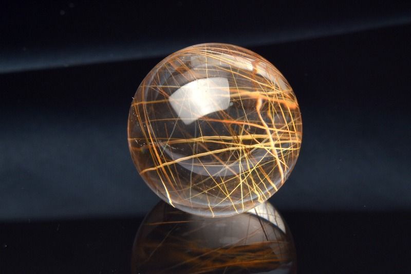 1点物】AAA☆内包美 ブロンズルチルクォーツ 18.5mm 丸玉(台座なし