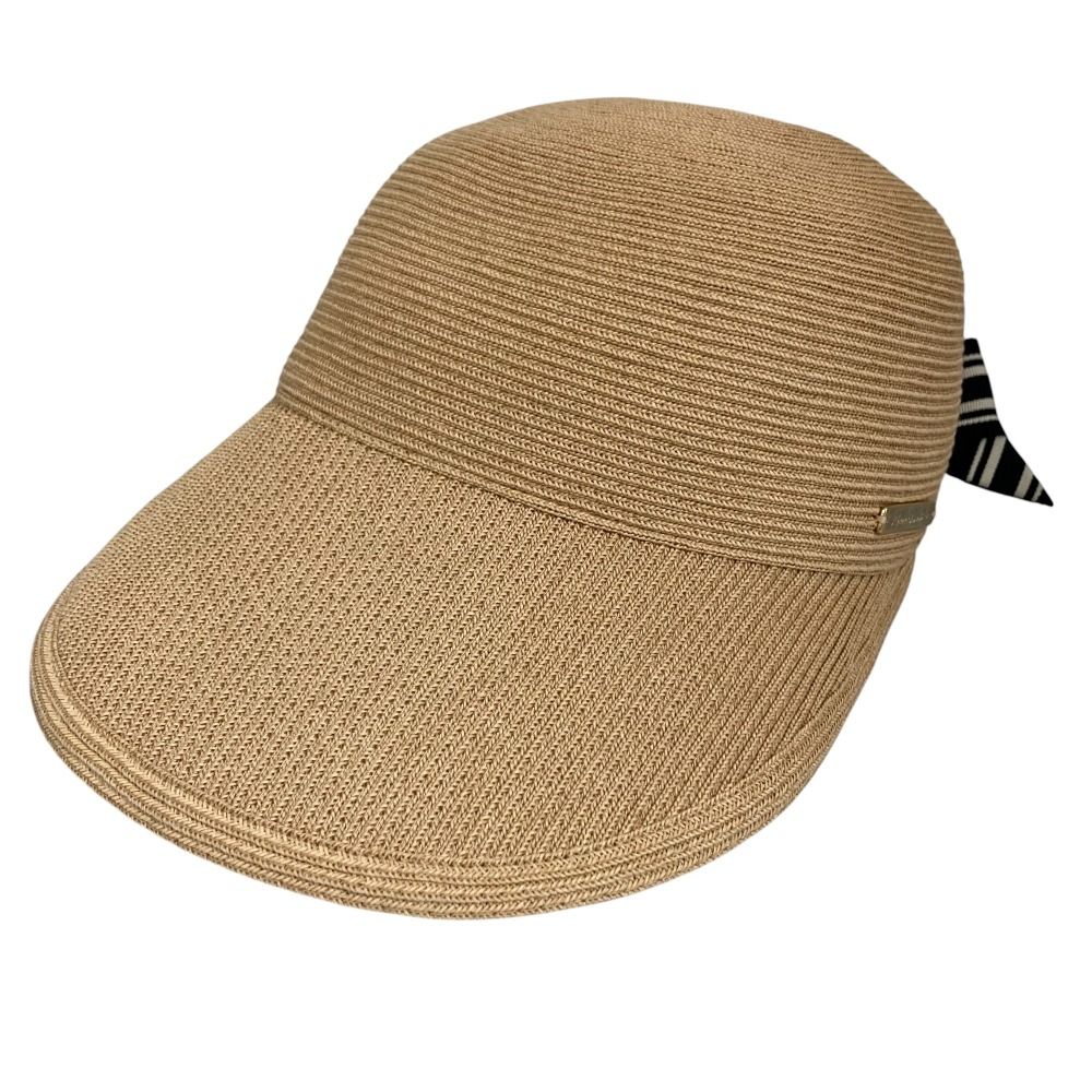 Athena New York アシーナニューヨーク Janet Stripe バックリボン ペーパー キャップ ベージュ レディース 古着