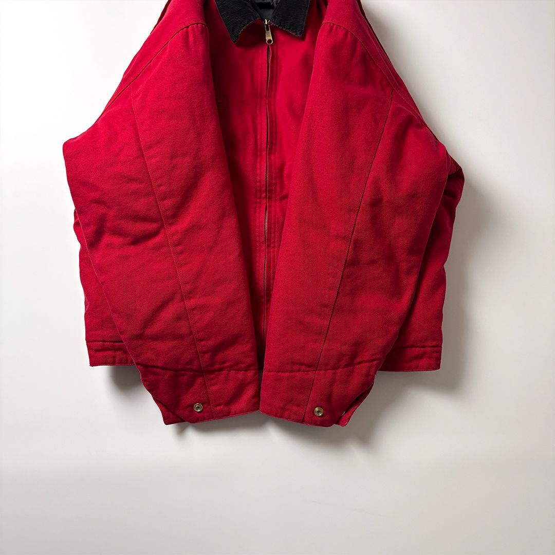 デトロイトジャケット L レッド 赤 企業ロゴ 襟コーデュロイ ダックジャケット デトロイトジャケット L レッド 赤 ダックジャケット 襟