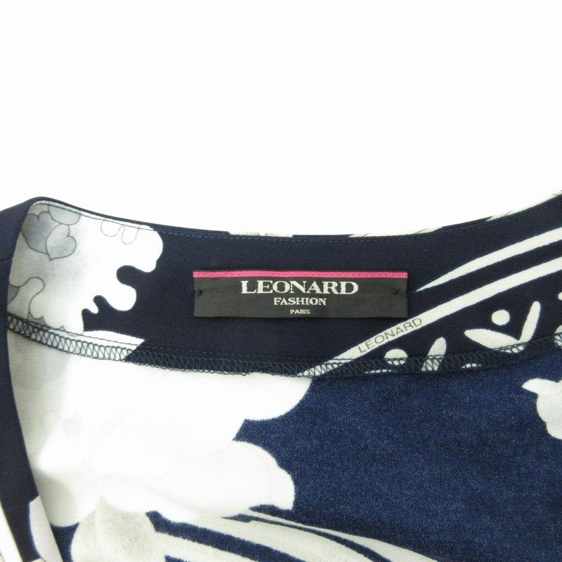 レオナール LEONARD FASHION 美品 カンカン素材 ワンピース