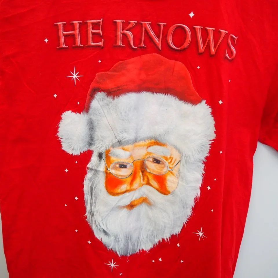 (アメリカ古着) クリスマス サンタクロースプリント Tシャツ S