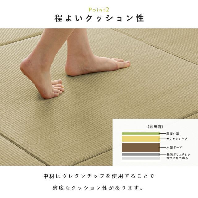 置き畳国産い草簡単和室ベビーキッズプレイマットフロアマット約82×82cm単品