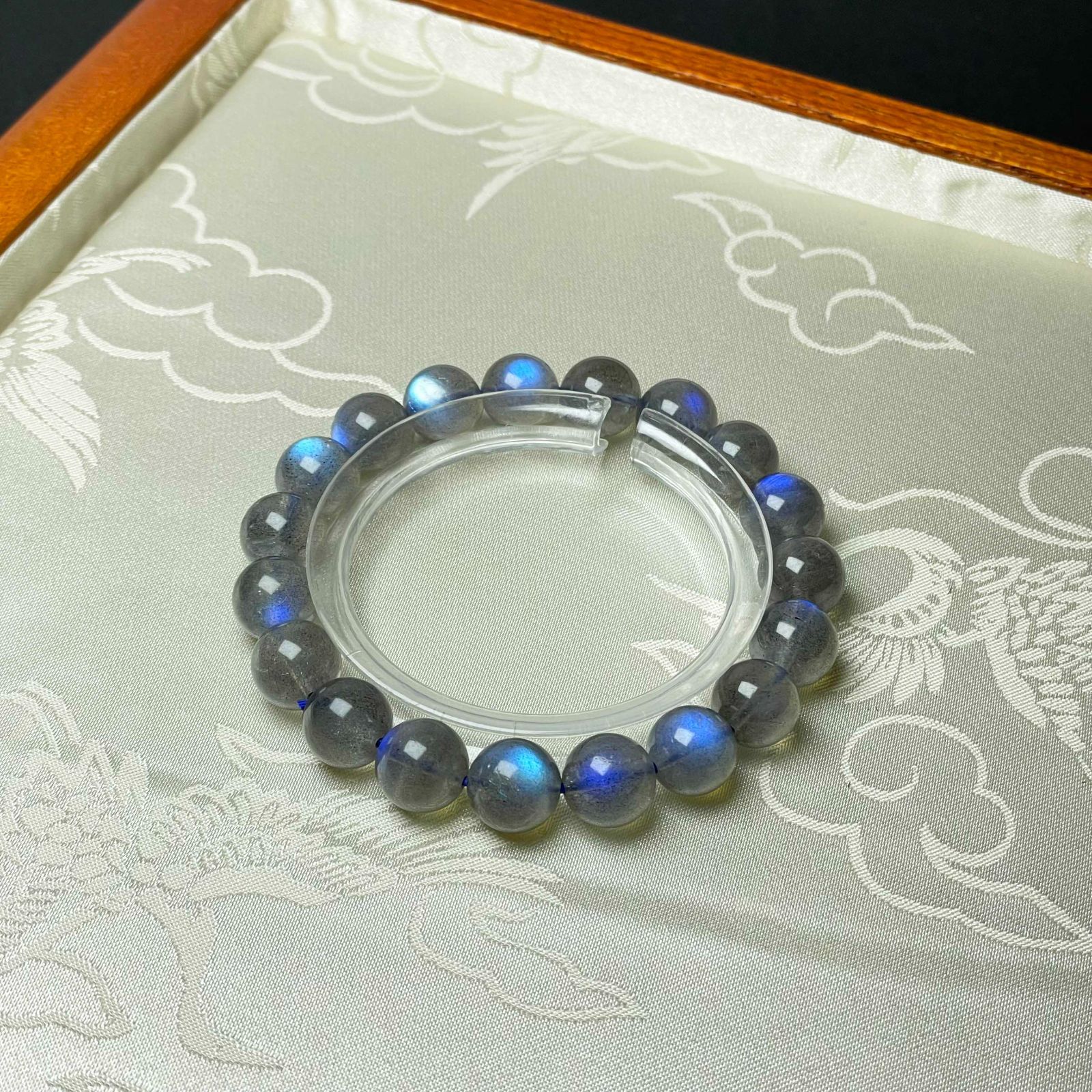 EU製 ブルーラブラドライト パワーストーン ブレスレット 幸運 開運 浄化 プレゼント 10.2-10.6mm ZB9485