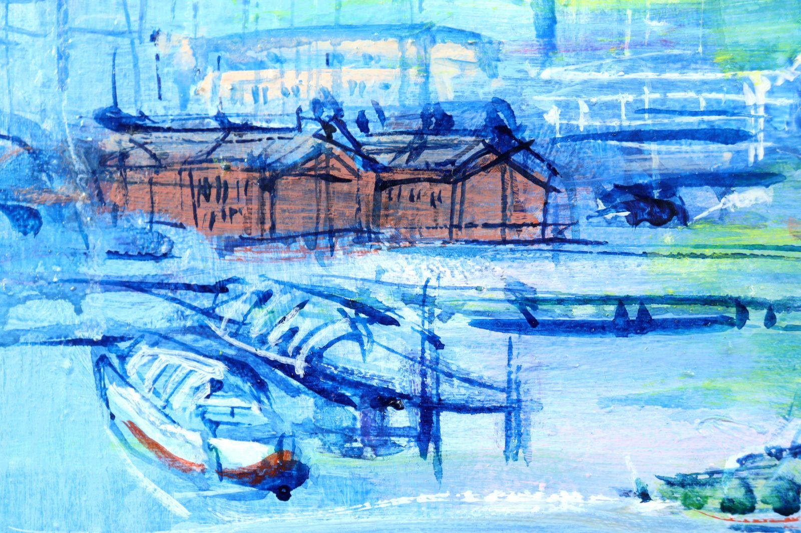 本多郡司 「横浜M.M」 肉筆油彩6号 横浜開港150周年記念 2009年 唐物