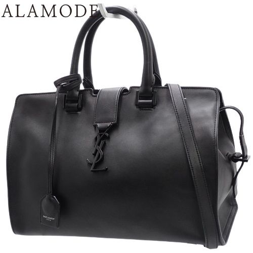 SAINT LAURENT PARIS(サンローランパリ) モノグラム カバス スモールバッグ ハンドバッグ 2WAY ショルダー 肩掛け カーフ ブラック黒 シルバー金具 424869 レディース 40802166095【中古】【アラモード】 SAINT LAURENT PARIS(サンローランパリ) モノグラム カバス スモール