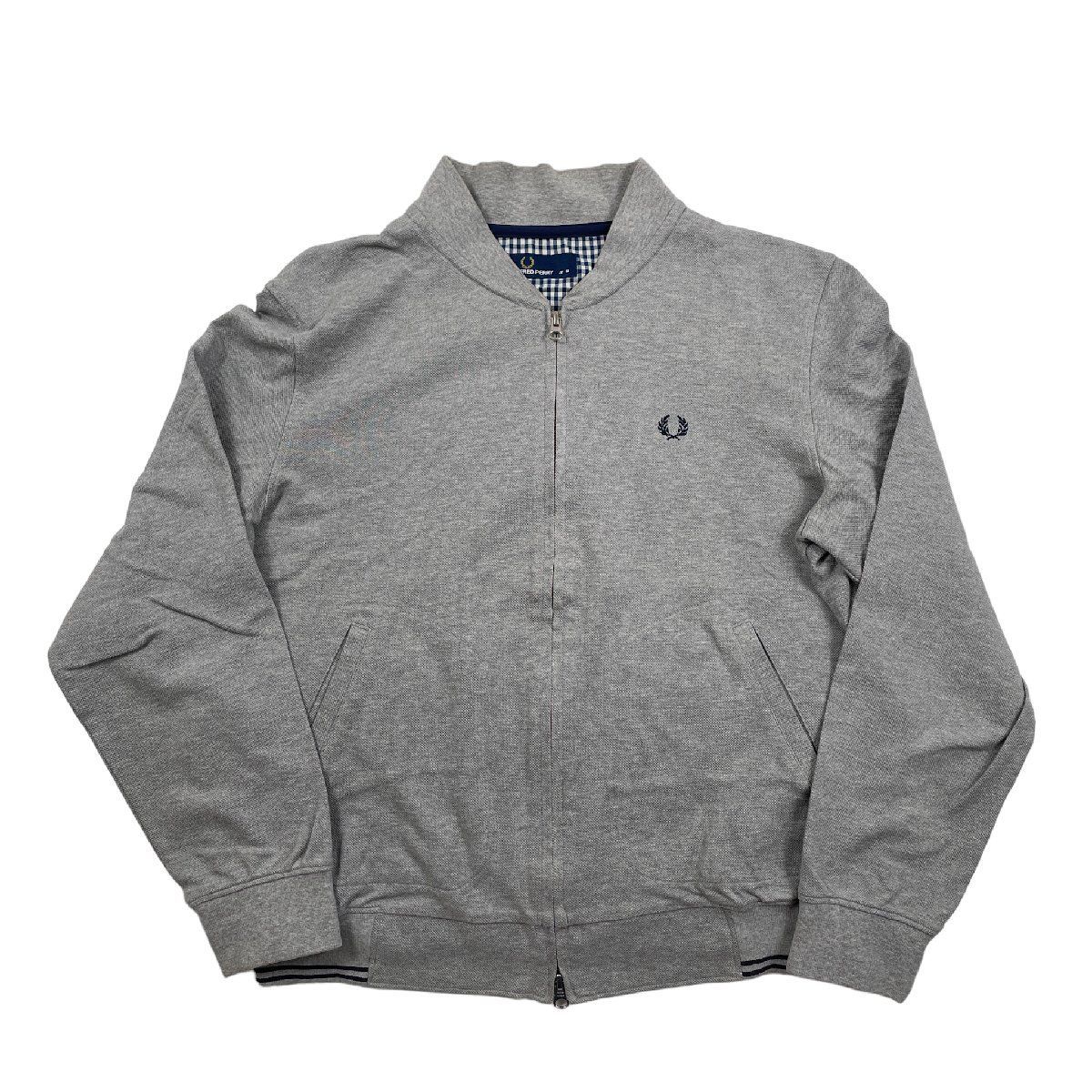 FRED PERRY フレッドペリー 長袖パーカー フルジップ グレー サイズM 