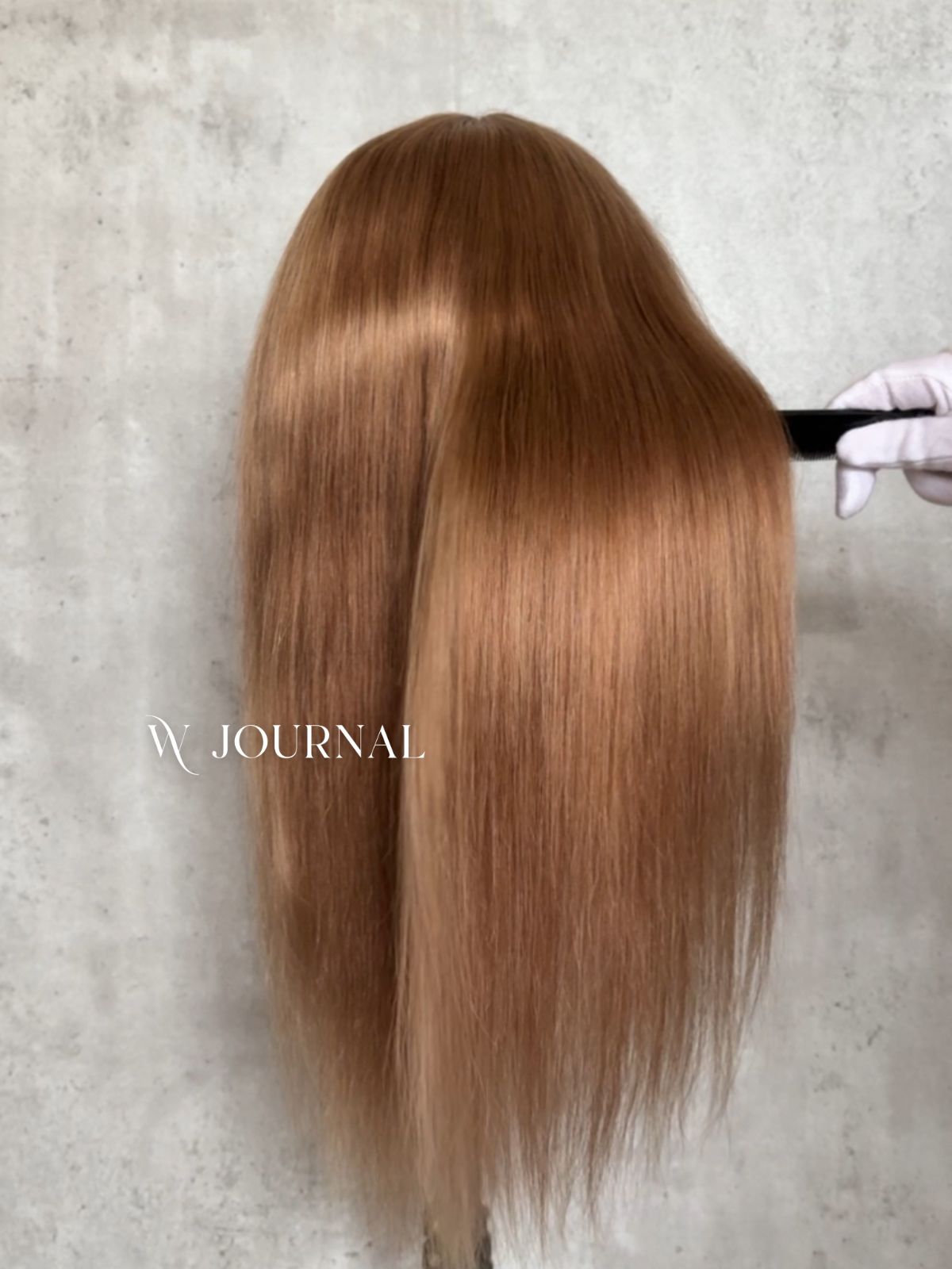 人毛 フルウィッグ｜耳が出せる 自然なもみあげ｜ミルクティーベージュ｜ロング