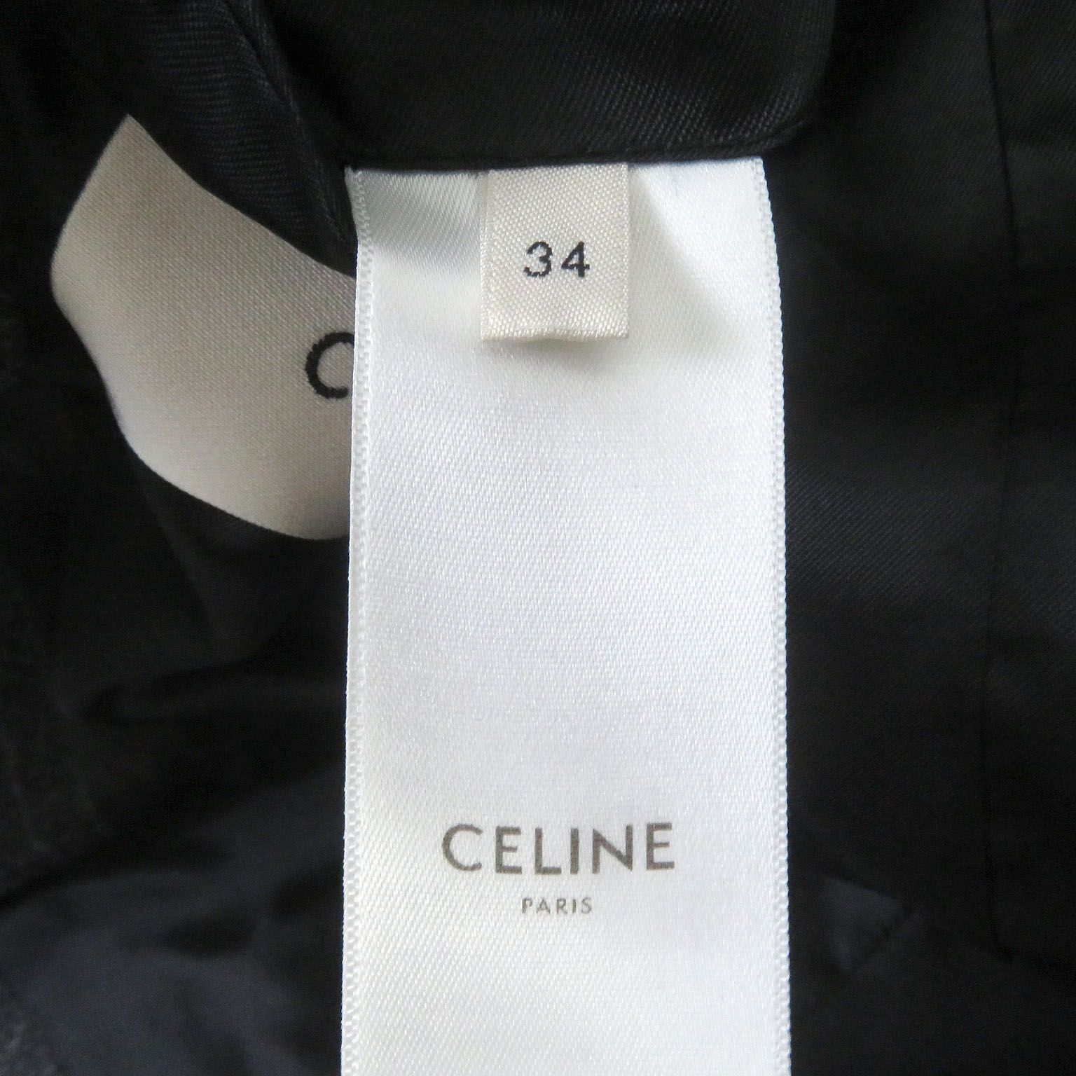 極美品□CELINE セリーヌ 2V629834E ウール ストライプ柄 ナローラペル シングル テーラードジャケット ブレザー ダークグレー 34 イタリア製 メンズ