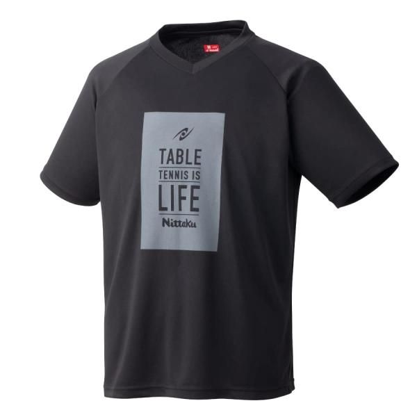 【新品・5営業日で発送】ニッタク(Nittaku) カジュアルTシャツ (NX2006) 色 : ブラック サイズ : L 
