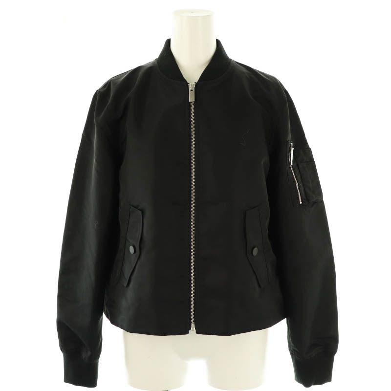 セオリー Theory 24SS AERO NYLON ALINE VARSITY ブルゾン ジャケット ジップアップ S ブラック |DF OS